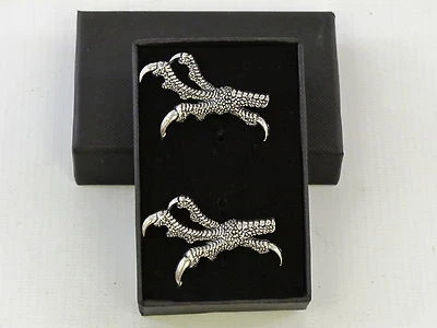 Talons Claws Pewter Cufflinks Raptor Bird of Prey Fine English Gift Mens Boxed Foto 1 de 4