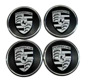 Genuine Porsche Taycan Wheel Center Cap Set in Silver/Black 9J1601149 - Picture 1 of 2