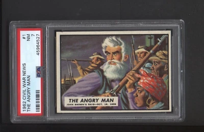 1962 Topps Civil War News The Angry Man James Brown #1 PSA NM  7 Sharp! - Image 1 of 4