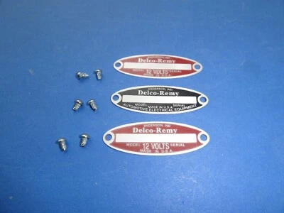 1955-55-1956-1957-57 CHEVROLET BEL AIR-210-150-DELCO TAGS (3) WITH RIVETS-NEW   - Imagem 1 de 2