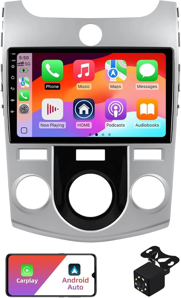 For 2010-2013 Kia Forte Apple CarPlay Android 13 Car Stereo Radio GPS Navi WiFi Foto 1 de 4