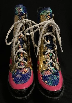 Cape Robbin Women’s Nell-V Mermaid Glitter Platform Ankle Boots NWOT 8.5 M US - Image 1 of 4