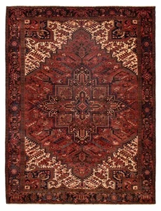 Vintage Hand-Knotted Area Rug 8'1" x 10'10" Traditional Wool Carpet - Picture 1 of 9