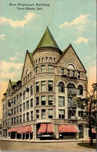 ROSE DISPENSARY BUILDING Terre Haute, Indiana IN c1911 Postcard - Picture 1 of 2