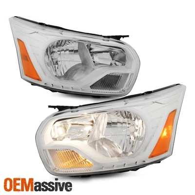 For 15-23 Ford Transit T150 T250 T350 Halogen Headlight Chrome Driver+Passenger - Изображение 1 из 4