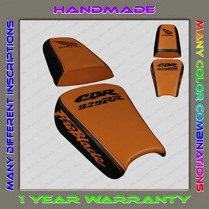 Custom Design (Black+Orange) Seat Cover HONDA CBR929RR 2000-2001 - Picture 1 of 12