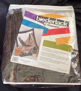 Vintage Biederlack MOUNTAIN EAGLES Decke ~ Neu in Verpackung ~ 60 "x 80" ~ Made in USA ~ Neu ** LESEN ** - Bild 1 von 7