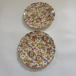 Juego De Colección De 2 Platos De Ensalada JAMES KENT DU BARRY Old Foley STAFFORDSHIRE Inglaterra - Imagen 1 de 10