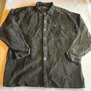 Vintage Quiksilver Salt Water Denim Mens Corduroy Button Up Shirt XL Gray Y2K - Picture 1 of 6