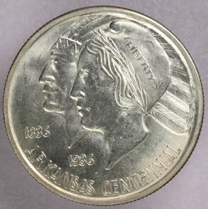 1935 Arkansas Centennial Silver Commemorative Half Dollar 50C-BU - Picture 1 of 2