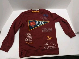 365 Kids By Garanimals Boys Sweatshirt Maroon Size 7 Football Theme - Picture 1 of 6