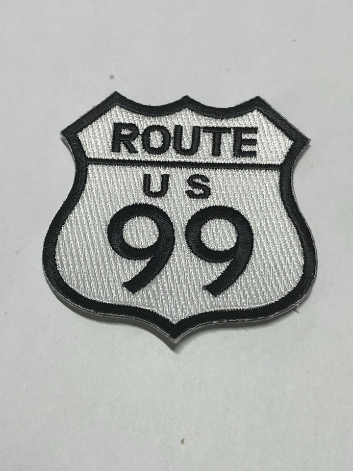 Route 66 Iron-on Patch Embroidered Highway Road Sign HISTORIC Emblem US Black