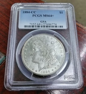 PCGS MS64+ GSA 1884 CC Morgan Silver Dollar - Picture 1 of 2
