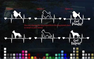 Custom Dog Pulse Heartbeat Sticker Lifeline Decal Car Got Kelpie Dachshund - Picture 1 of 5