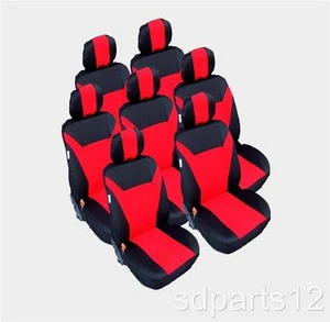 7 X FUNDAS DE ASIENTO ROJO-NEGRO para Seat Alhambra y Opel Sintra 7 asientos - Imagen 1 de 1
