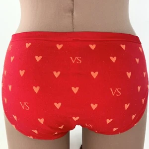 Victoria’s Secret Hi-Leg Brief Panties Red Harts Valentine Medium Stretchy - Picture 1 of 11