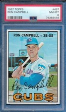 1967 Topps Ron Campbell Card Semi-High #497 Chicago Cubs *TOUGH* NM-MT PSA 8
