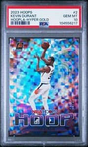 Kevin Durant 2023 Panini NBA Hoops Hoopla Hyper Gold SP /10 PSA 10 (Pop 1) #2 - Picture 1 of 2