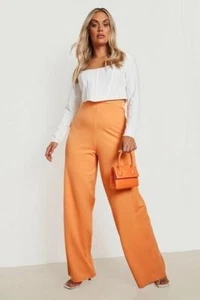 BOOHOO PLUS TAILORED SUIT TROUSERS PAPAYA 28 - Picture 1 of 2