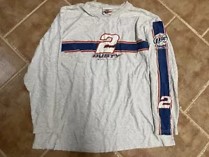 Vintage Rusty Wallace Winners Circle Miller #2 Long Sleeve Shirt Mens XL NASCAR - Picture 1 of 8