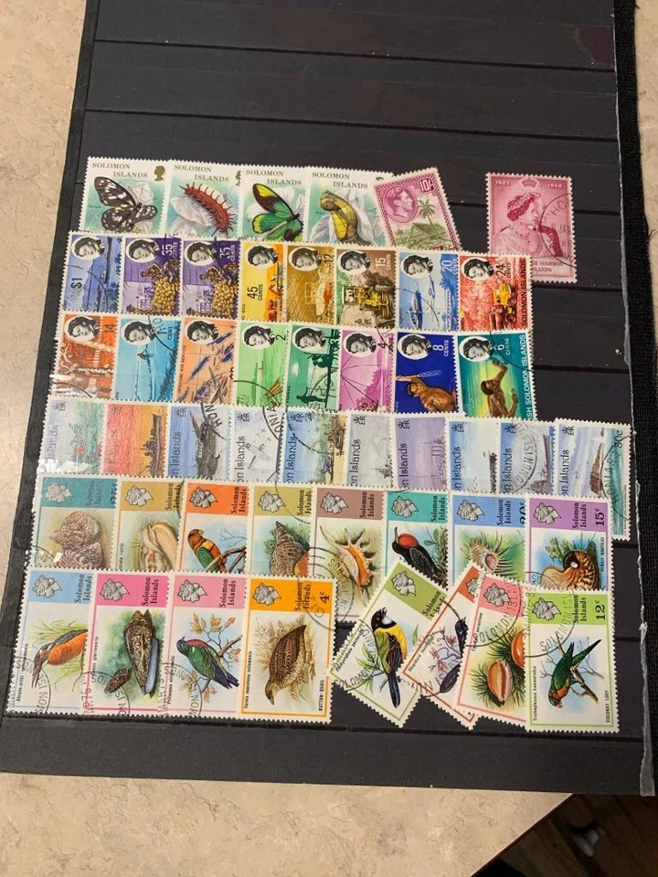 所罗门岛邮资套装所有不同约45张以上邮票二手SKU#34600 — 第 1/1 张图片