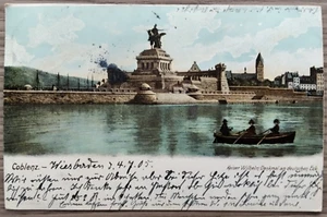 AK Coblenz-Kaiser Wilhelm-Denkmal am deutschen Eck, nach Gleiwitz(Pol) ,4.7.1905 - Bild 1 von 2