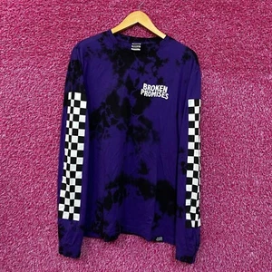Camicia lunga Broken Promises Street wear viola/nero tie dye taglia extra large - Foto 1 di 5