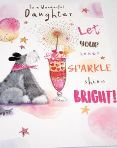 Tarjeta de cumpleaños hija. Tema de cóctel. Gama Kingfisher Caboodles. - Imagen 1 de 4