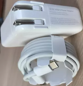 OEM 61W USB C Charger For Macbook Air 13 inch 2018/2019/2020/2022/2023+C-C Cable - Picture 1 of 5