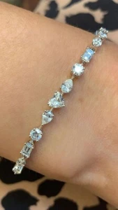 22ct Diamond 925 Sterling Silver Bracelet - Picture 1 of 6