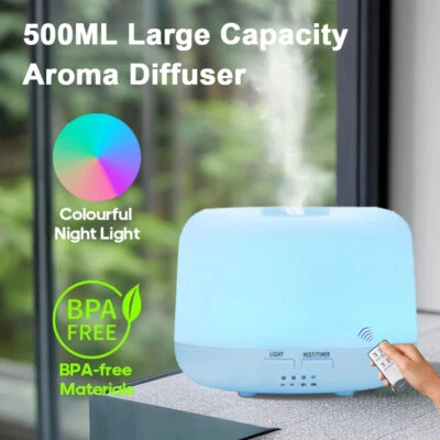 Aceite Esencial Aroma Difuso Aromaterapia LED Humidificador Ultrasónico Purificador de Aire Foto 1 de 4