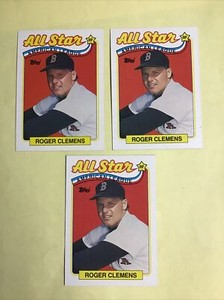 1989 Topps Baseball  #405 Roger Clemens ALL STAR  - 3 CARDS LOT - NM-MINT 2689