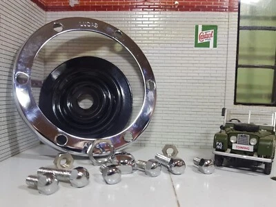 Kit ghiera e dadi cromati corno Lucas Altette Land Rover serie 1 80 86 88 1953-54 - Immagine 1 di 4