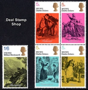 GB 1970 Literary Anniversaries Charles Dickens SG824 - SG828 Unmounted Mint MNH - Picture 1 of 1