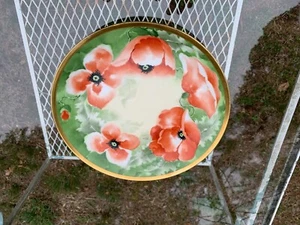 Limoges France Coronet BM de M Orange Poppy Hand-Painted Plate signed Alice MINT - Picture 1 of 24