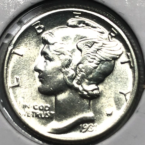 1931  Uncirculated Mercury Silver Dime -  #19673 Cover