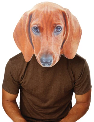 ADORABLE DACHSHUND WEINER PUPPY DOG FACE HUGE FOAM HEAD MASK COSTUME SEW70029 - Image 1 of 3