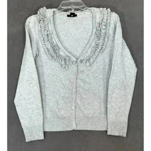 Y2K Rüschen Strickjacke Gr. L Fee Coquette romantisch sexy feminin 90er minimalistisch - Bild 1 von 9