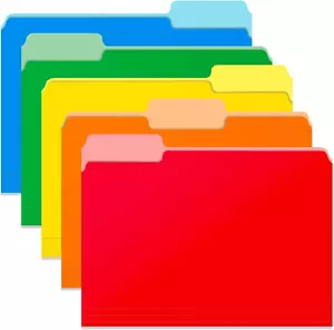 120-Pack Two Tone Color File Folders 8.5 X 11 Inch,1/3 Cut Tab File Folders Lett - Picture 1 of 7