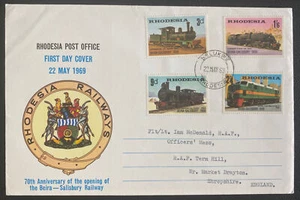 1969 Selukwe Rhodesia First Day Cover FDC To RAF Ternhill England - Picture 1 of 2