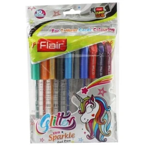 Xtra Sparkle Glitter Pens (01 Set Of 10 pens) by flair India - Picture 1 of 3