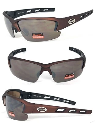Nuevas gafas de sol Xloop Sports UV400 + bolsa - marco marrón mate lentes marrones - X46 Foto 1 de 2