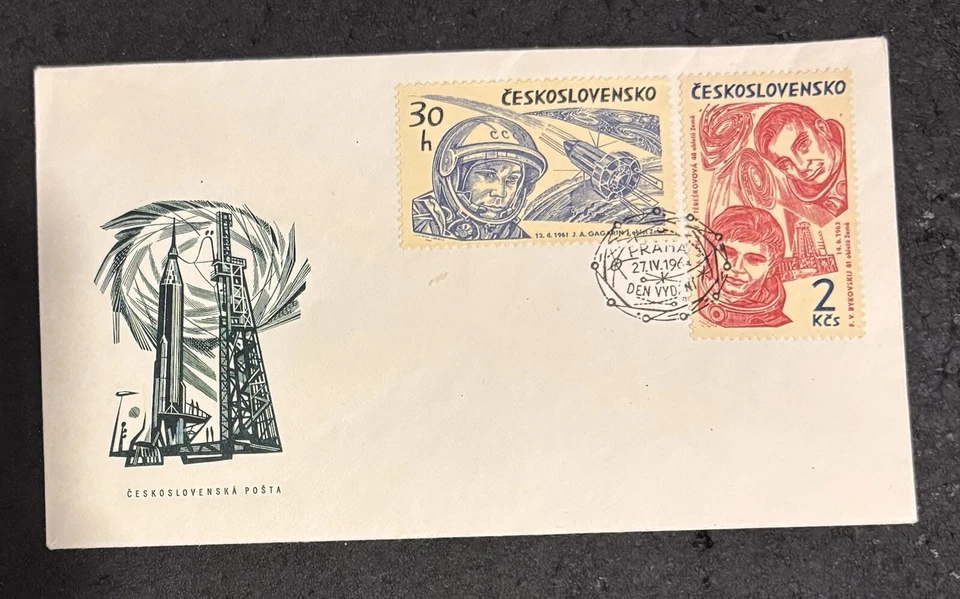 1964 MAN IN SPACE FDC Original Stamped Cover. Soviet Czechoslovakia . - Image 1 of 1