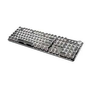 Mechanical Gaming Keyboard Retro Punk 104 Key Keyboard Typewriter Vintage Game - Picture 1 of 7