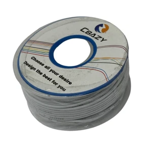 CBAZY UL 1007 Flexible Silicone Electrical Wire 22AWG Stranded 26.2 Ft White - Picture 1 of 12