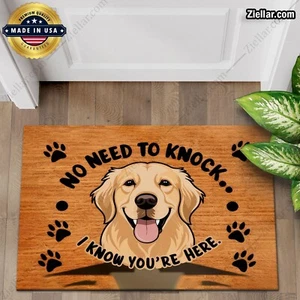 Divertente Zerbino per Cani Personalizzato, Tappetino di Benvenuto Golden Retriever per Gli Amanti degli Animali Domestici - Foto 1 di 5