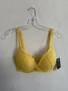 Frederick's Of Hollywood BH Jessica Spitze Push Up BH Gelb Größe 32DD - Bild 1 von 7