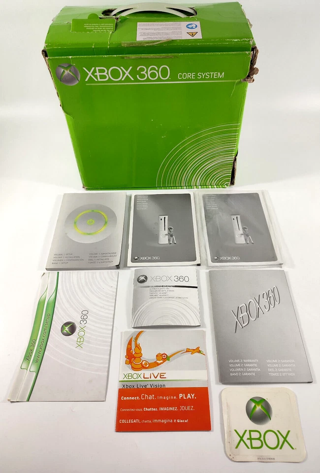 Scatola Vuota Console Microsoft Xbox 360 Core System Con Istruzioni E Depliant - Immagine 1 di 4