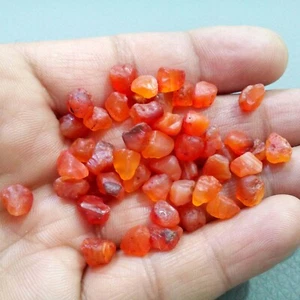 **49Pcs Corniola arancione naturale pietra preziosa grezza 6-7MM per creazione gioielli e artigianato - Foto 1 di 7