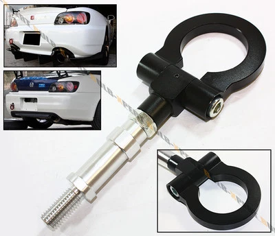 FOR 2000-2009 HONDA S2000 S2K AP1 AP2 BLACK FRONT/REAR FOLDING SCREW ON TOW HOOK - Image 1 of 3